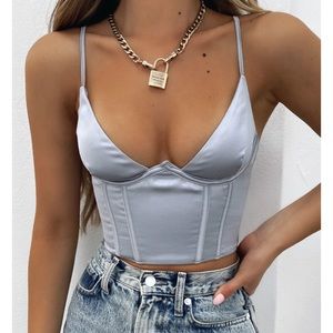 White Fox “Acacia Bustier Ice” crop top